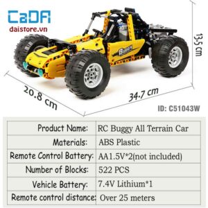 đồ chơi xe điều khiển, đồ chơi lắp ráp, cada c51043, đồ chơi lắp ghép