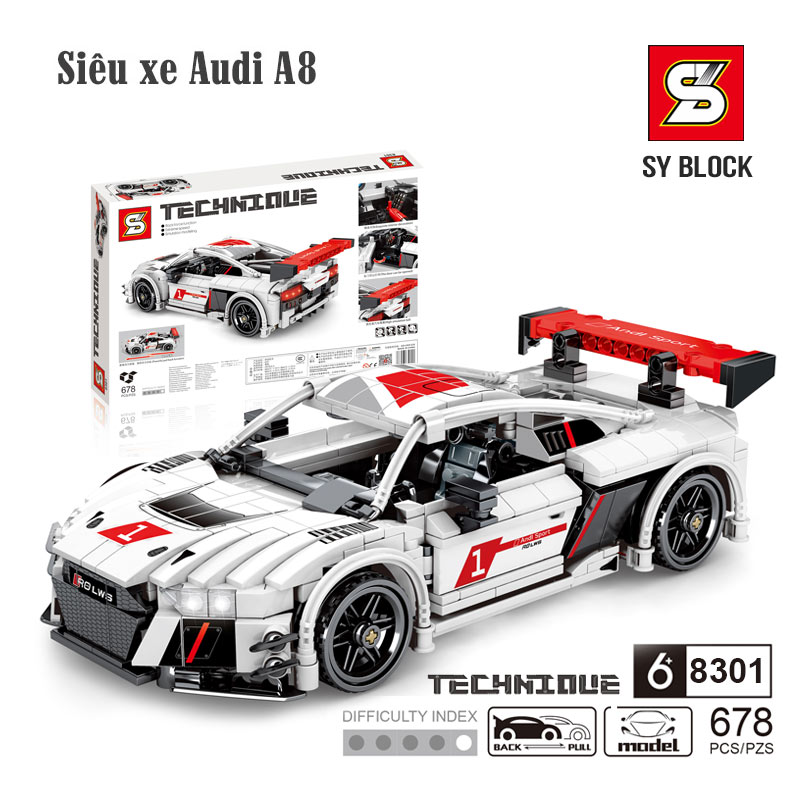 sy block 8301, sy8301, đồ chơi mô hình siêu xe, ô tô lego, lego audi a8