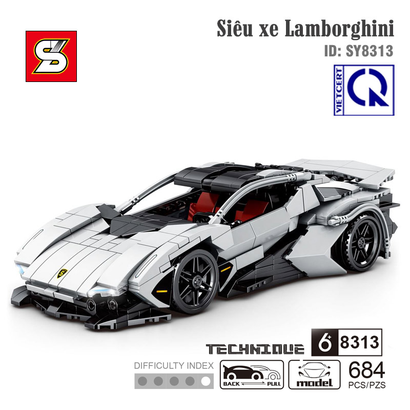 sy block 8313, sy8313, lego đồ chơi, lego siêu xe, siêu xe mô hình lamborghini